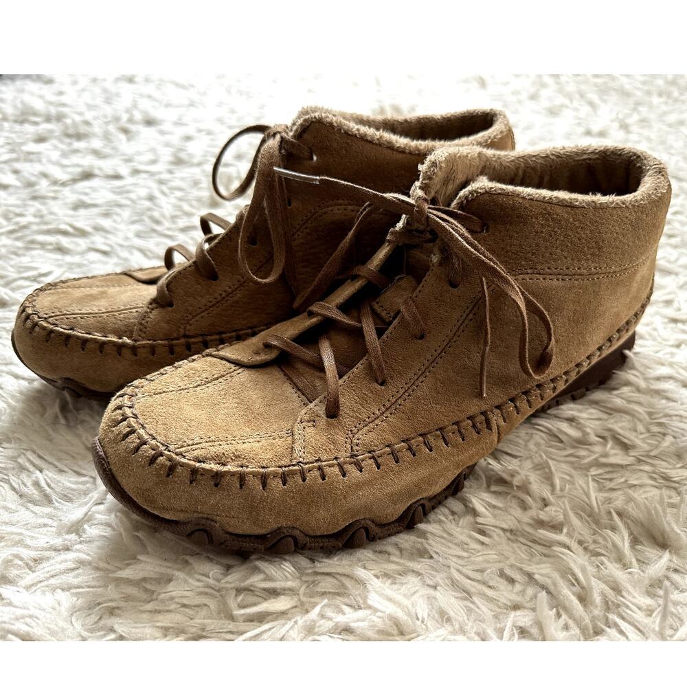Skechers Women's Bikers Totem Pole Chukka Boot Size 7.5 Suede Casual Comfort